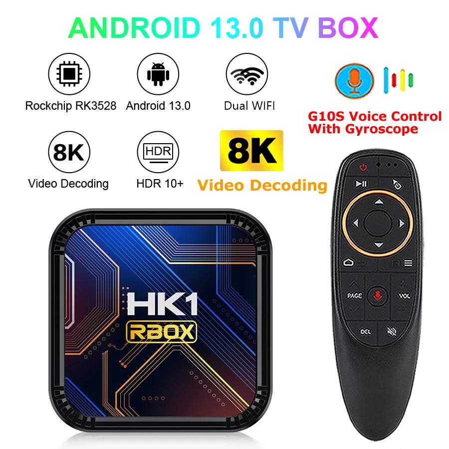 ȵ̵ 13 TV BOX HK1 RBOX K8S Ĩ RK3528  ڽ 2.4G 5G   BT4.0 8K  ڵ ̵ ÷̾, 4GB 64GB 32GB